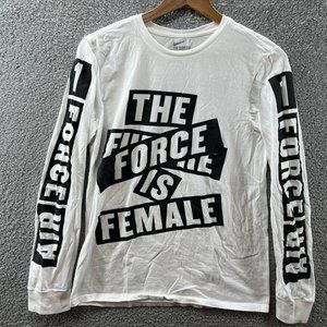 The Nike Tee AF1 Force Is Female White Longsleeve T-Shirt Size Small